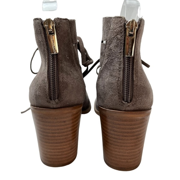 VINCE CAMUTO Genuine Leather Suede Chunky Block High Heels Gray Ankle Boots 9.5 - Picture 6 of 16